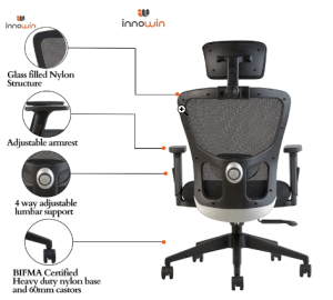 INNOWIN Jazz High Back Office Chair Mesh Ergonomic Chair for Work from Home & Office Chair